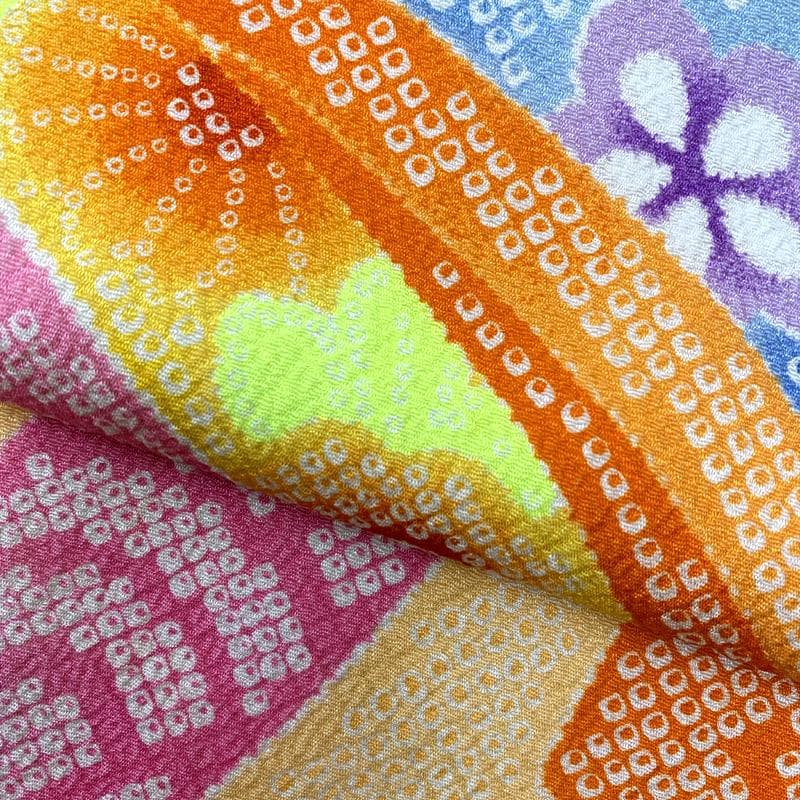 507ag24□七五三 七歳 女児 着物&袋帯 金駒刺繍 束ね熨斗□状態良好