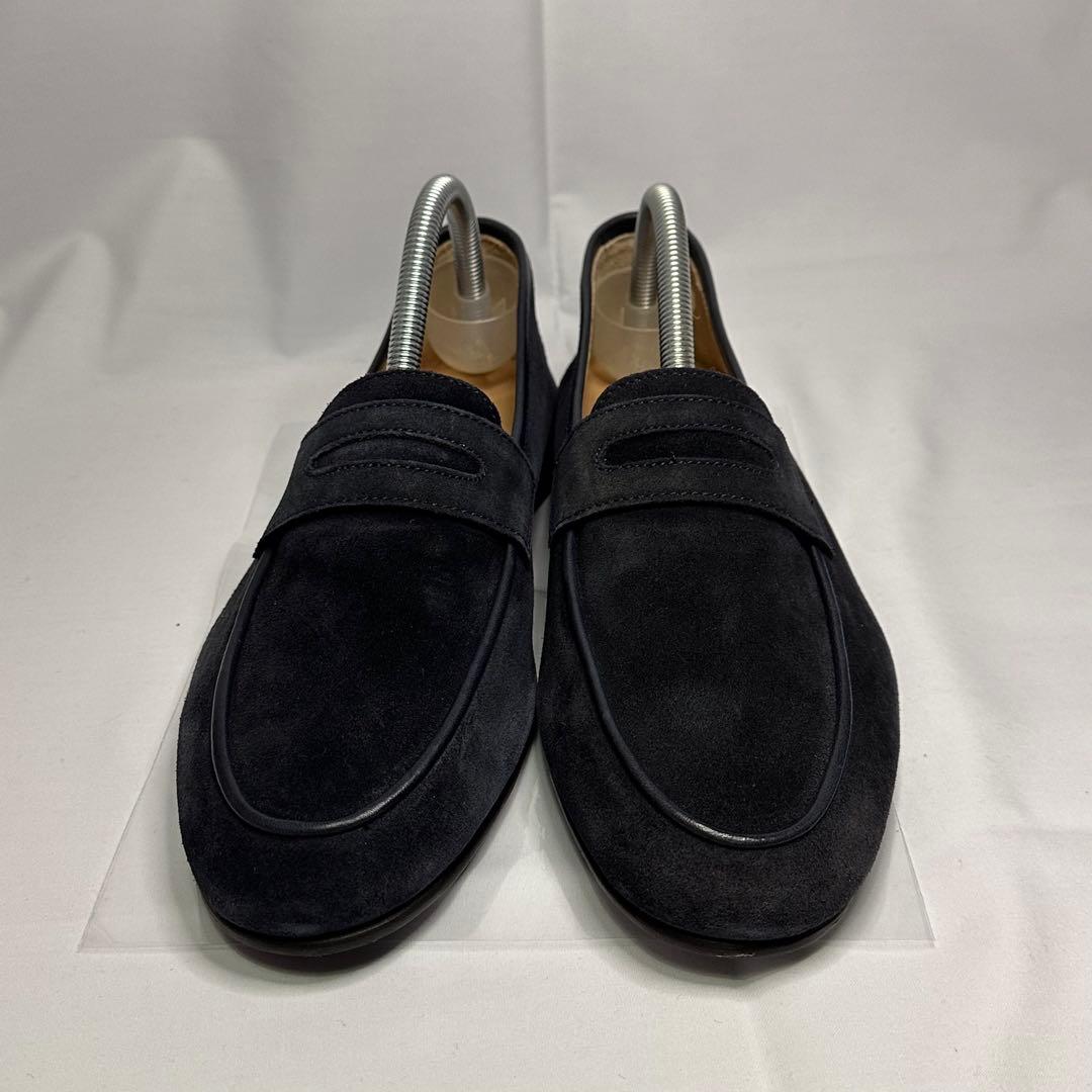 試着のみ☆ships☆スエードローファー☆ネイビー☆イタリア製☆本革☆232