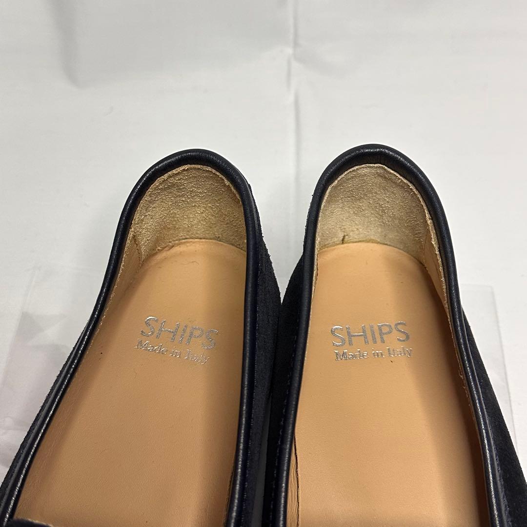 試着のみ☆ships☆スエードローファー☆ネイビー☆イタリア製☆本革☆232