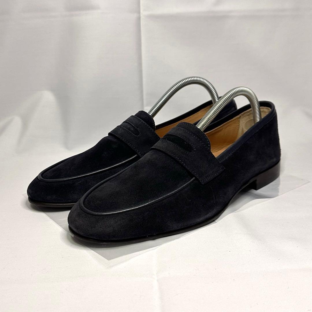試着のみ☆ships☆スエードローファー☆ネイビー☆イタリア製☆本革☆232
