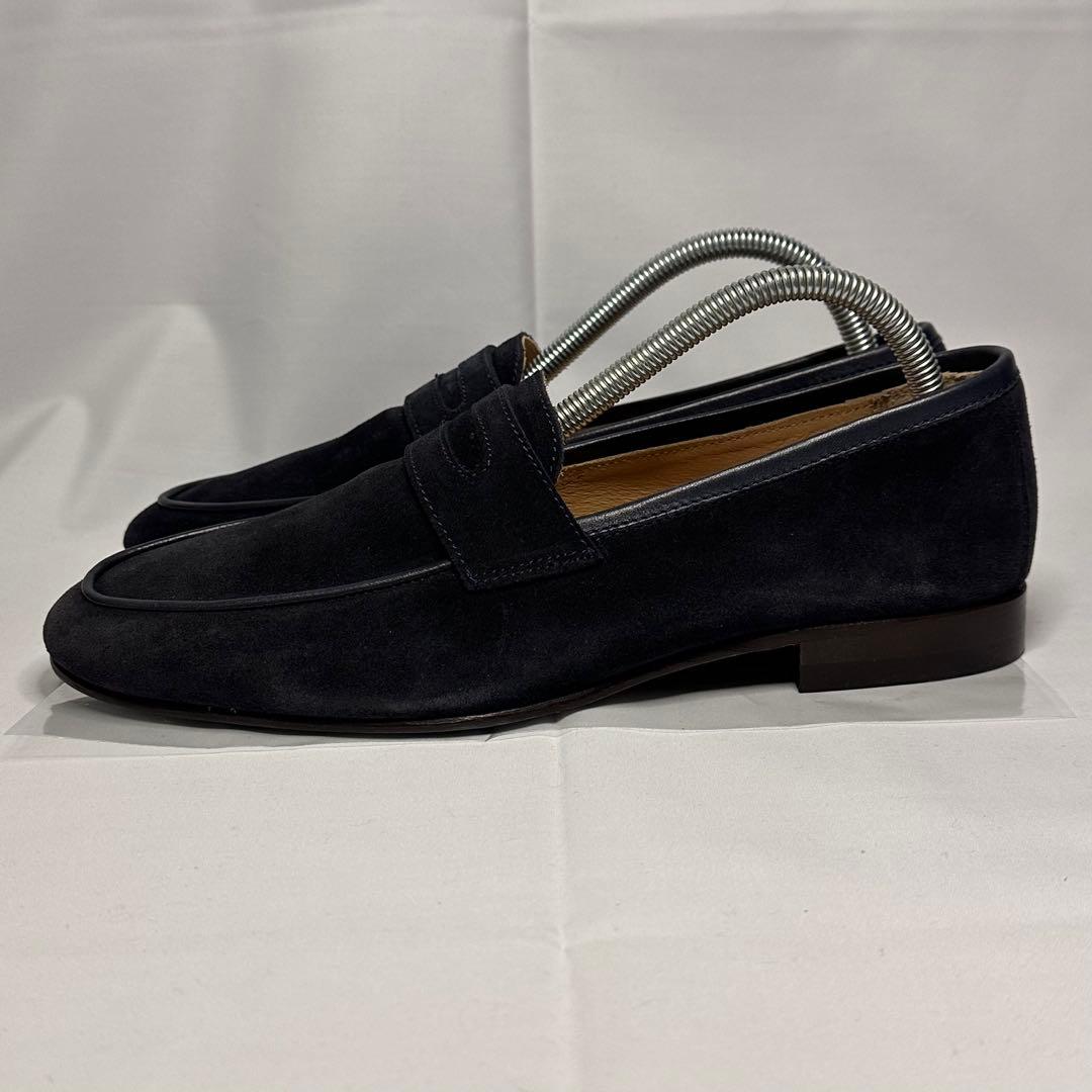 試着のみ☆ships☆スエードローファー☆ネイビー☆イタリア製☆本革☆232