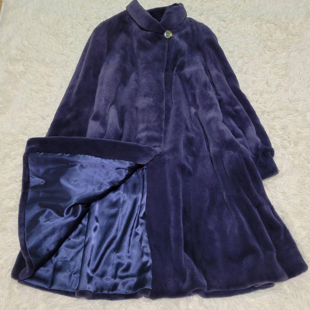 美品✨サガミンク　シェアードミンク　銀タグ　装飾ボタン　最高級　Aライン