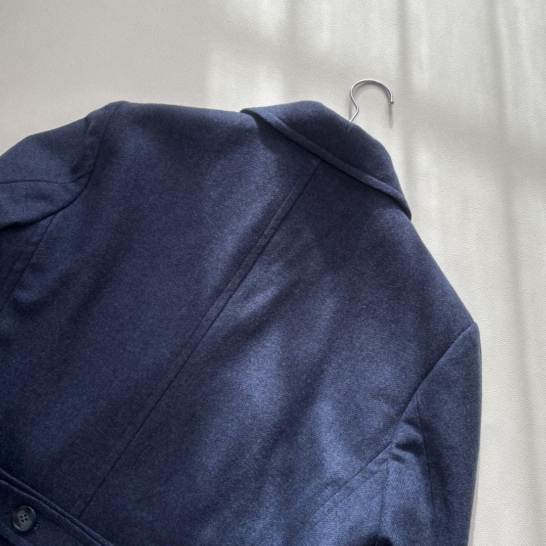 【美品】カシミヤ混 カノニコ ダブルチェスターコート イタリア L ブルー系