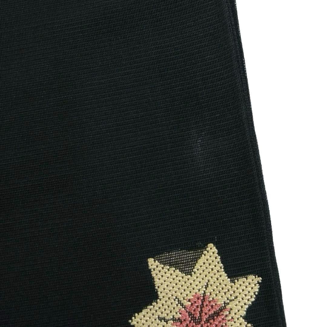 袋帯　夏用　絽刺し　紗　菊　桔梗　楓　着物　054w d