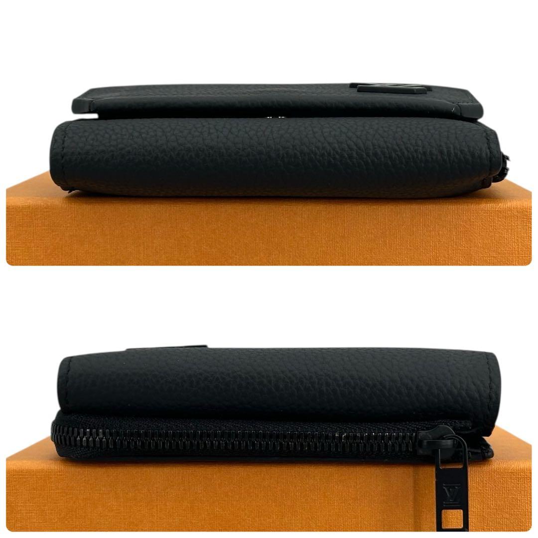 新品に近い ルイヴィトン パイロット ブラック 三つ折り財布 アエログラム