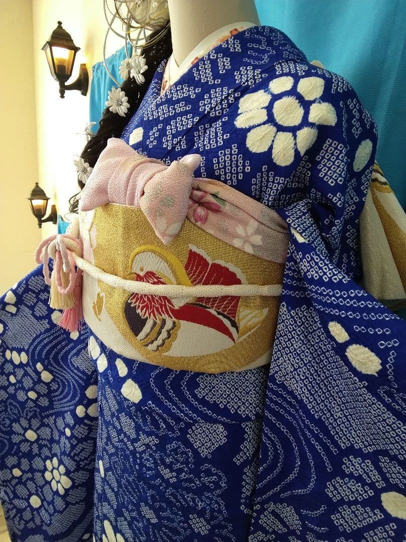 振袖フルセット、正絹総絞り振袖、成人式、重ね衿、帯揚げ、帯締め、西陣袋帯、長襦袢