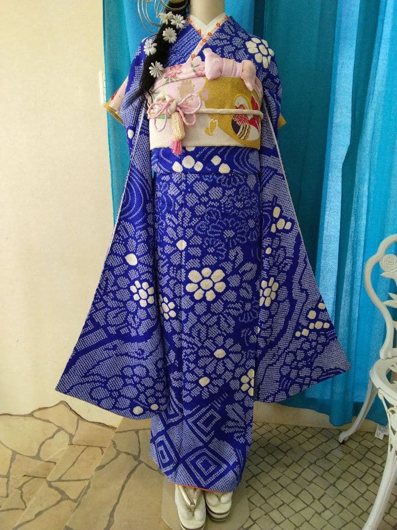 振袖フルセット、正絹総絞り振袖、成人式、重ね衿、帯揚げ、帯締め、西陣袋帯、長襦袢