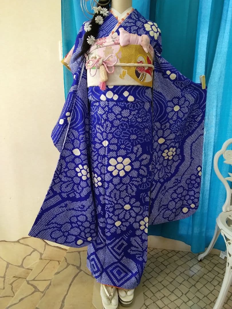 振袖フルセット、正絹総絞り振袖、成人式、重ね衿、帯揚げ、帯締め、西陣袋帯、長襦袢