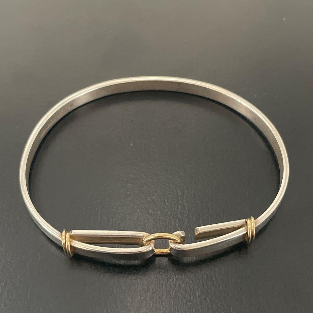 オールド　ティファニー　バングル　ブレスレット　コンビ　シルバー　男女兼用