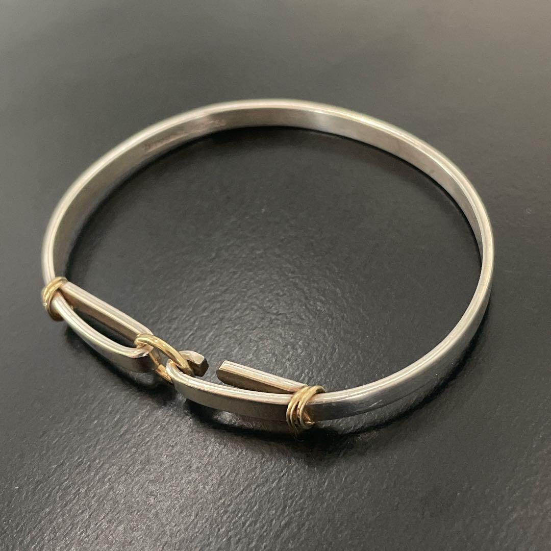 オールド　ティファニー　バングル　ブレスレット　コンビ　シルバー　男女兼用