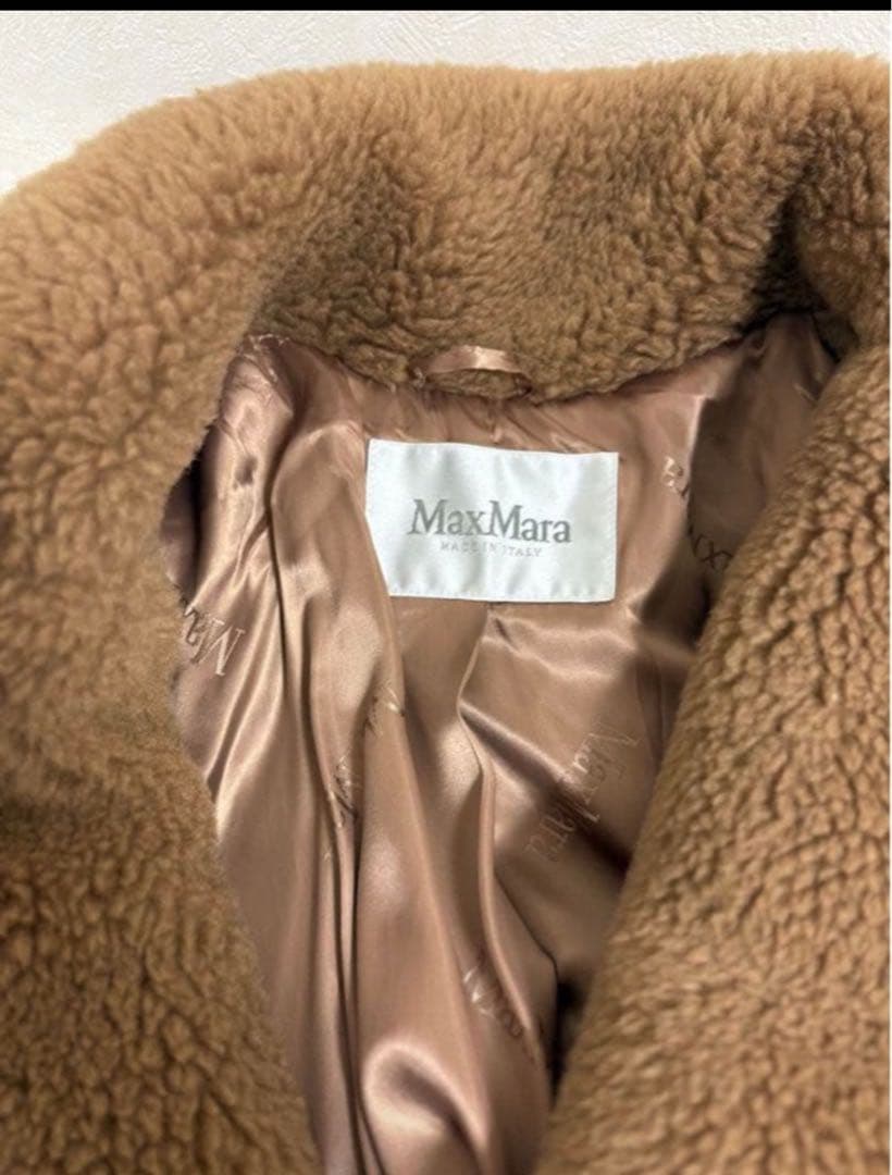 MaxMaraテディロングコートキャメルXS ハンガー付き