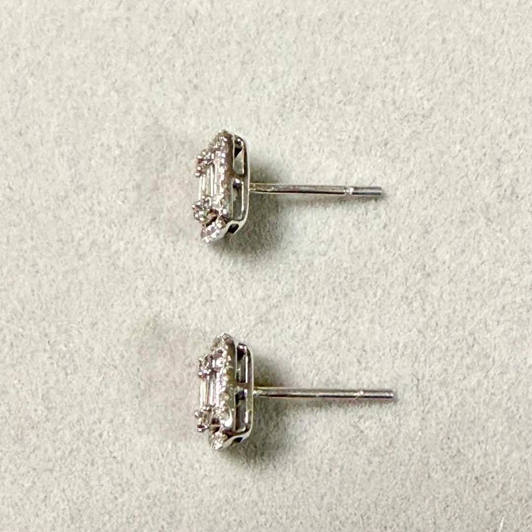 【可愛い✨】K18WGダイヤモンド ピアス0.15ct