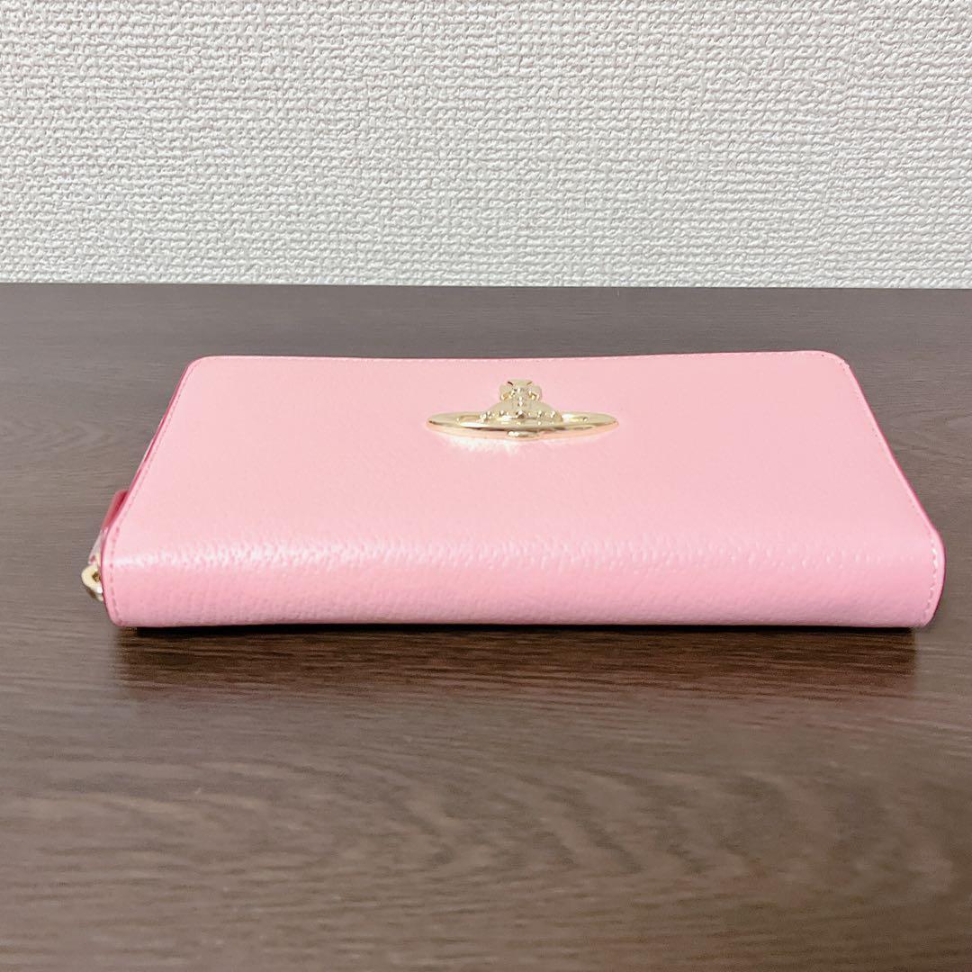 VivienneWestwood 長財布　ピンク　ゴールド　ラウンドファスナー