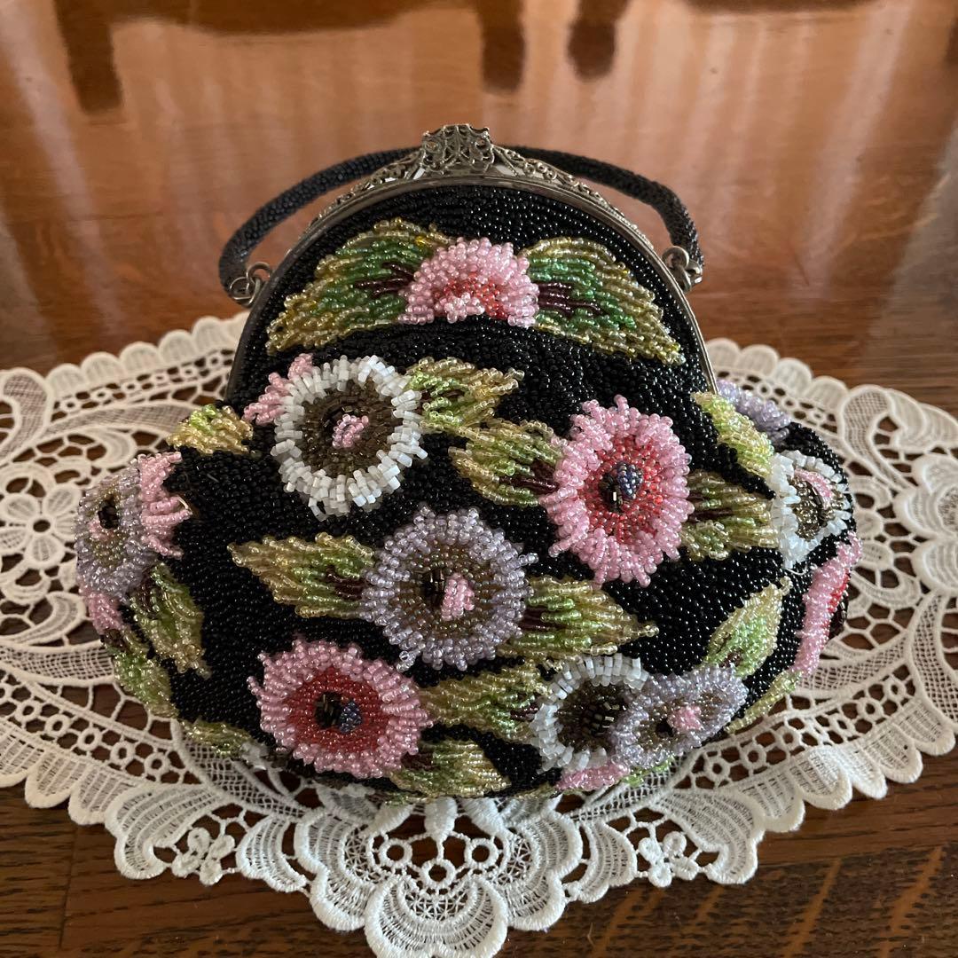 花柄ビーズバック