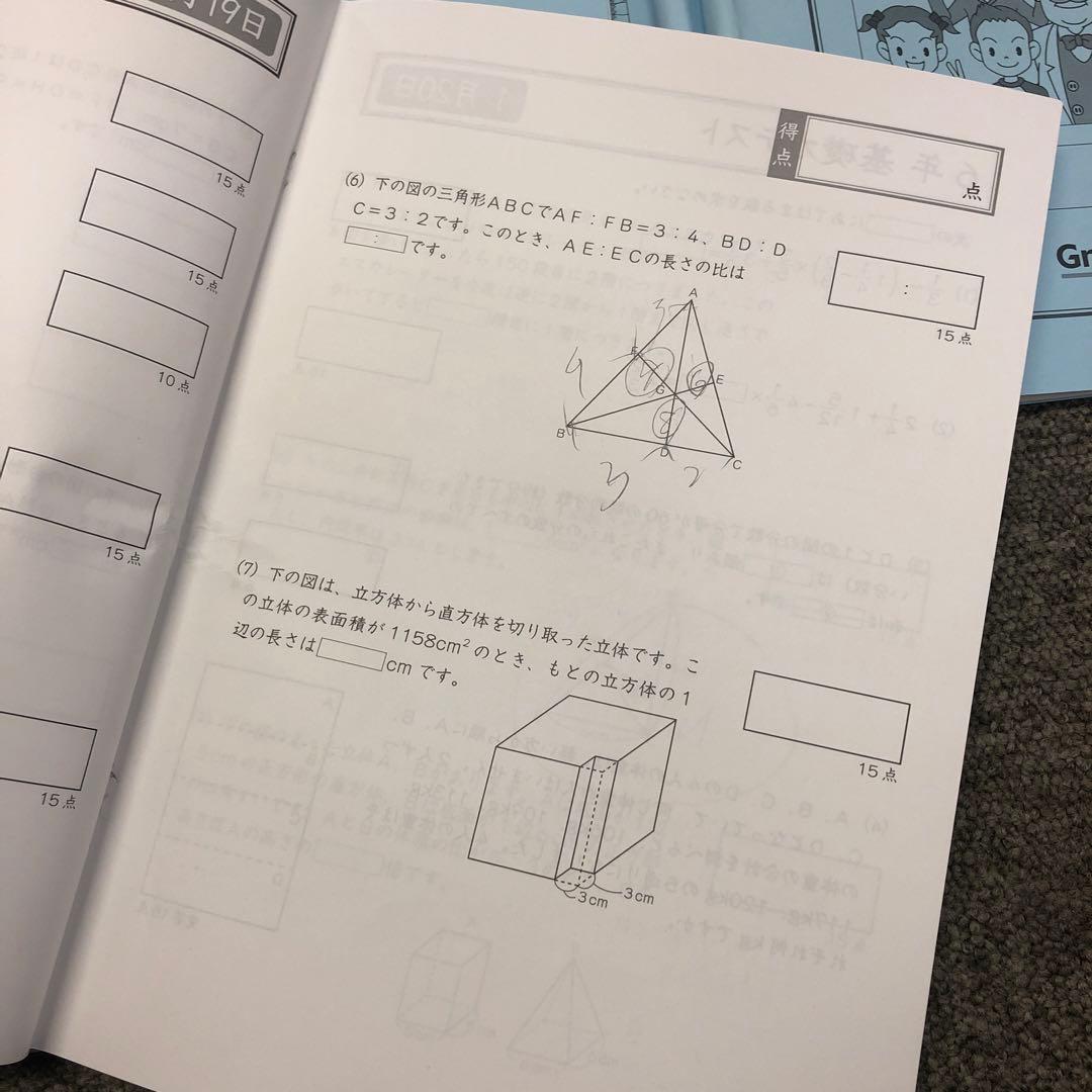 グノーブル 6年 算数　基礎力テスト　年間　2022年度　状態おおむね良