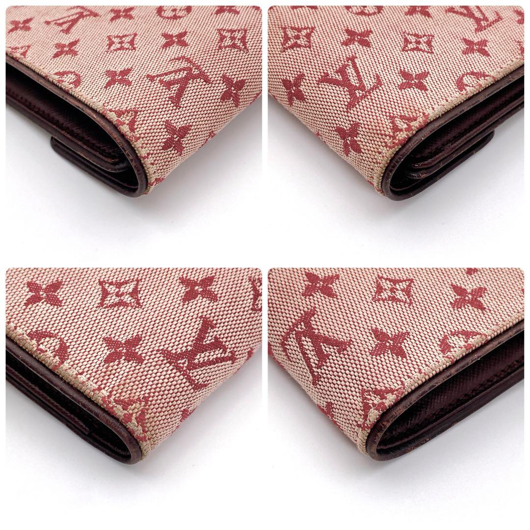 ルイヴィトン モノグラムミニ ポルトビエ カルトクレディ 三つ折り財布 チェリー