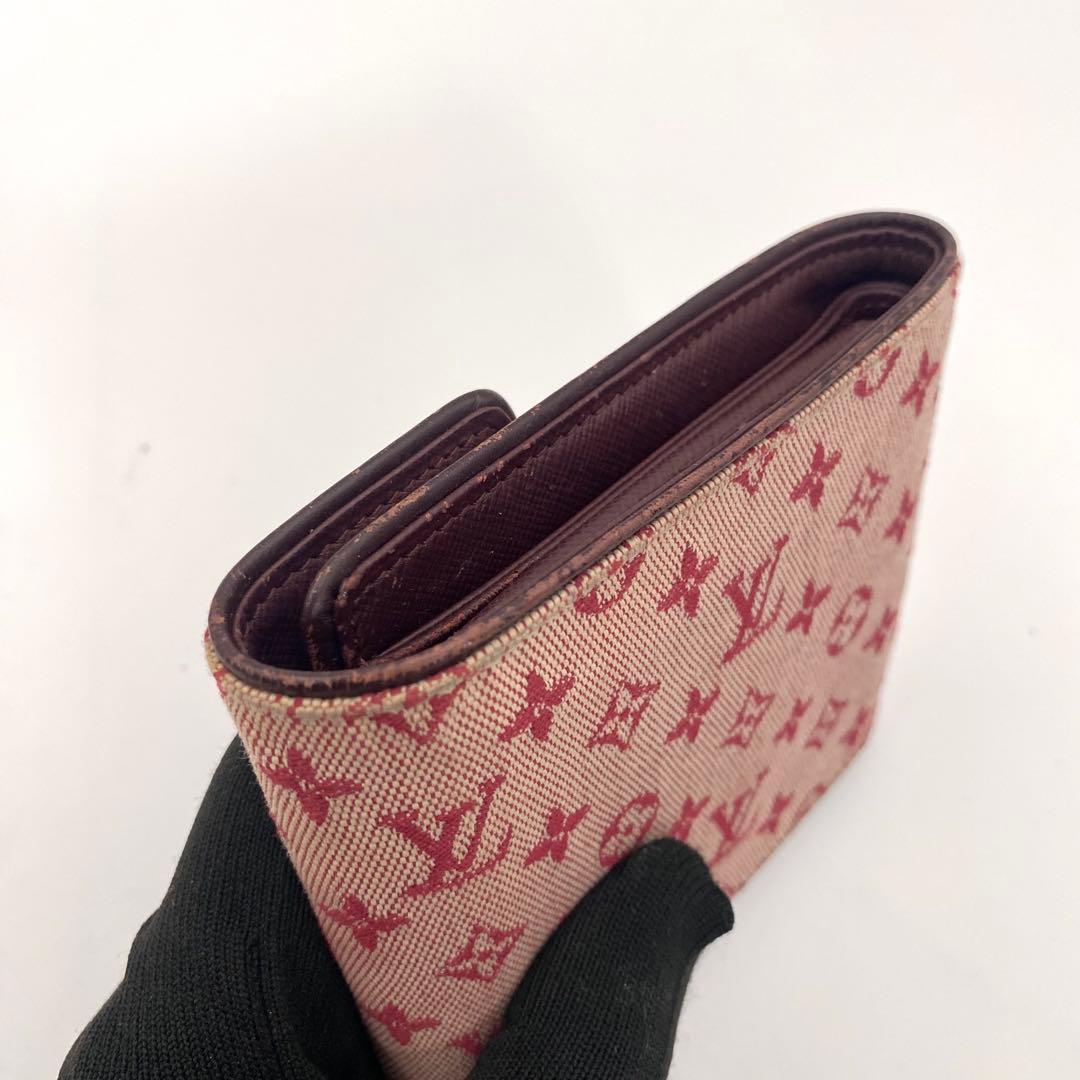 ルイヴィトン モノグラムミニ ポルトビエ カルトクレディ 三つ折り財布 チェリー