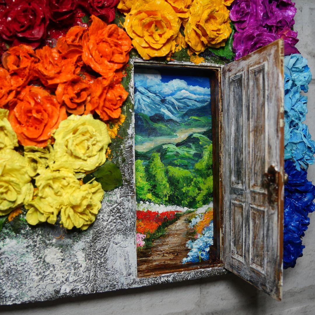 油絵 油彩 油彩画 絵 絵画【扉の先の世界】