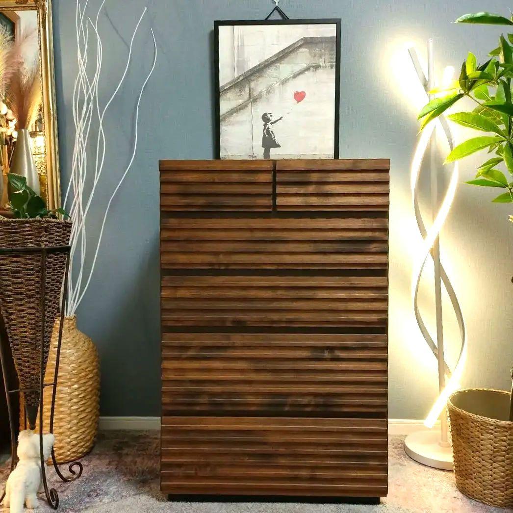 【かっちゃん】スリットデザイン チェスト5段 6杯