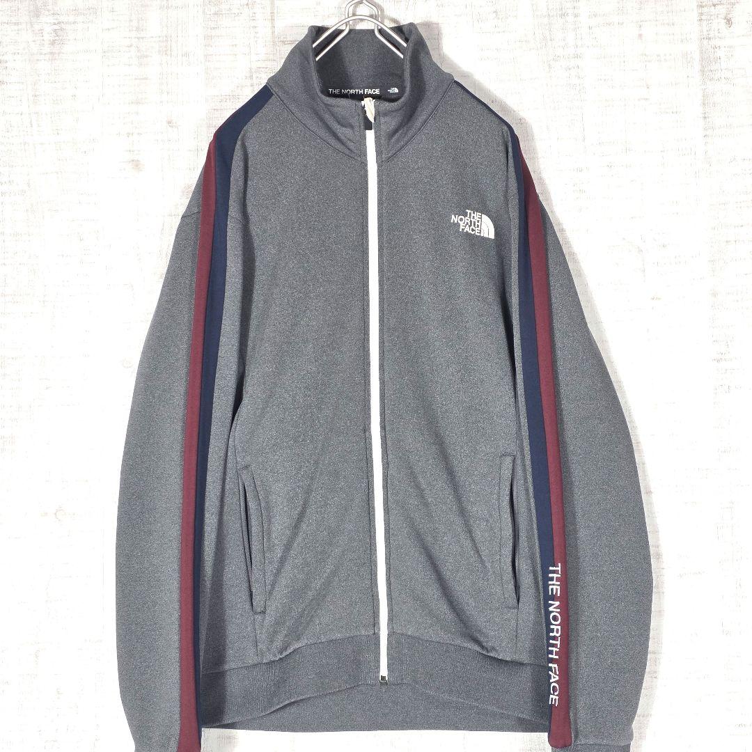 希少XL✨️ノースフェイス トラックジャケット 袖ロゴ 韓国限定 グレー