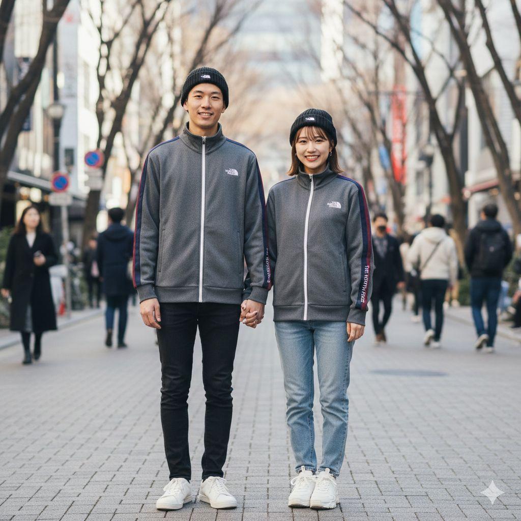 希少XL✨️ノースフェイス トラックジャケット 袖ロゴ 韓国限定 グレー