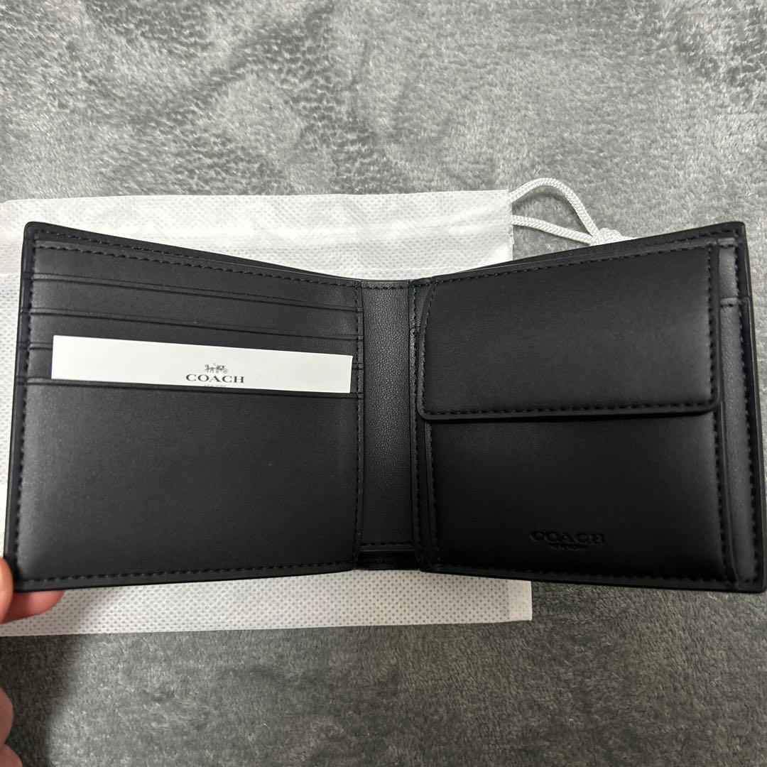 COACH ブラック 二つ折り財布 保存袋付き