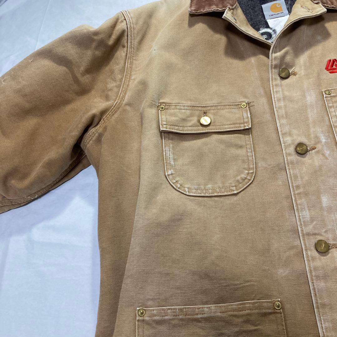 カーハート 90's？前後企業ロゴ刺繍 carhartt ミシガンチョアコート