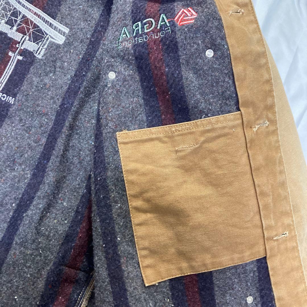 カーハート 90's？前後企業ロゴ刺繍 carhartt ミシガンチョアコート