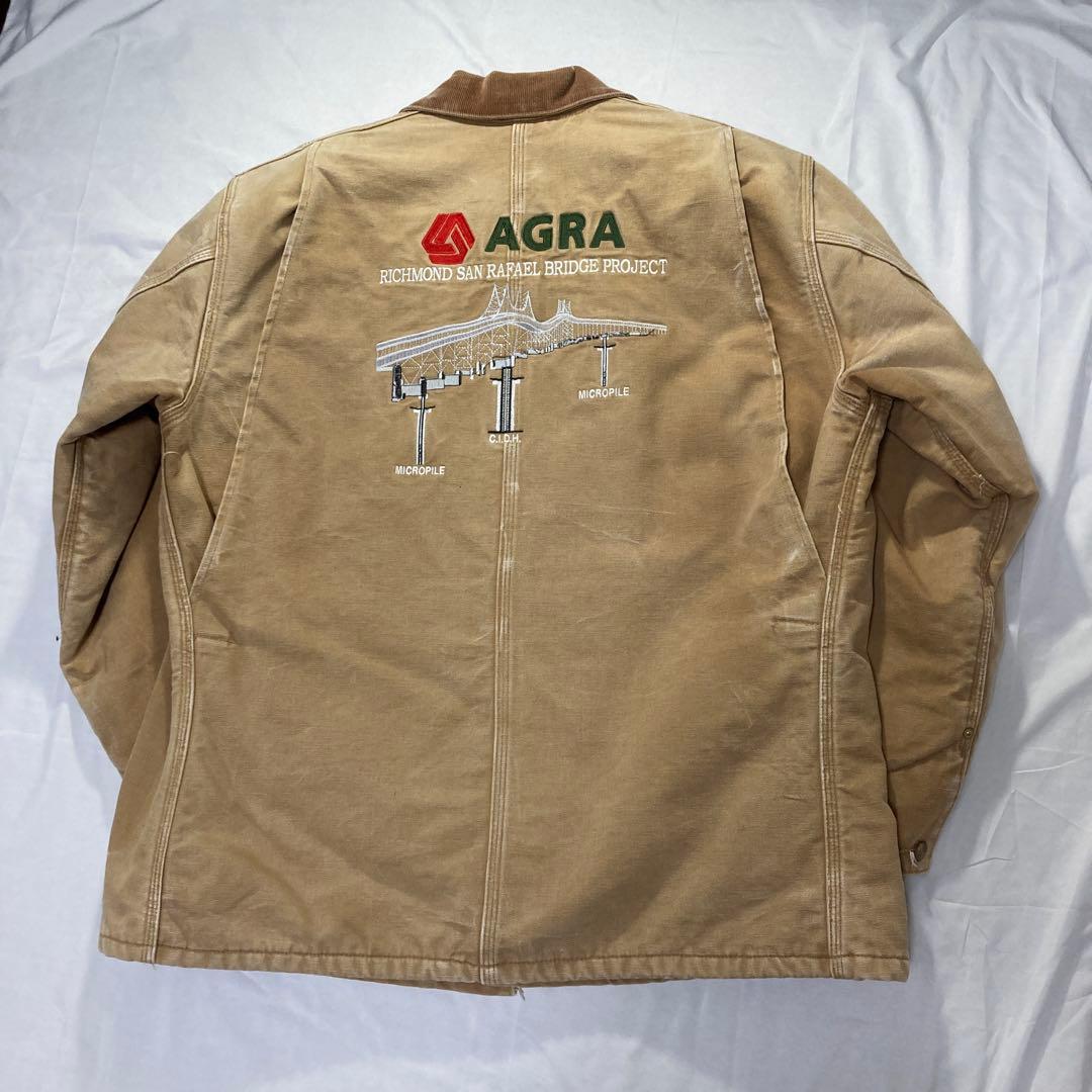 カーハート 90's？前後企業ロゴ刺繍 carhartt ミシガンチョアコート