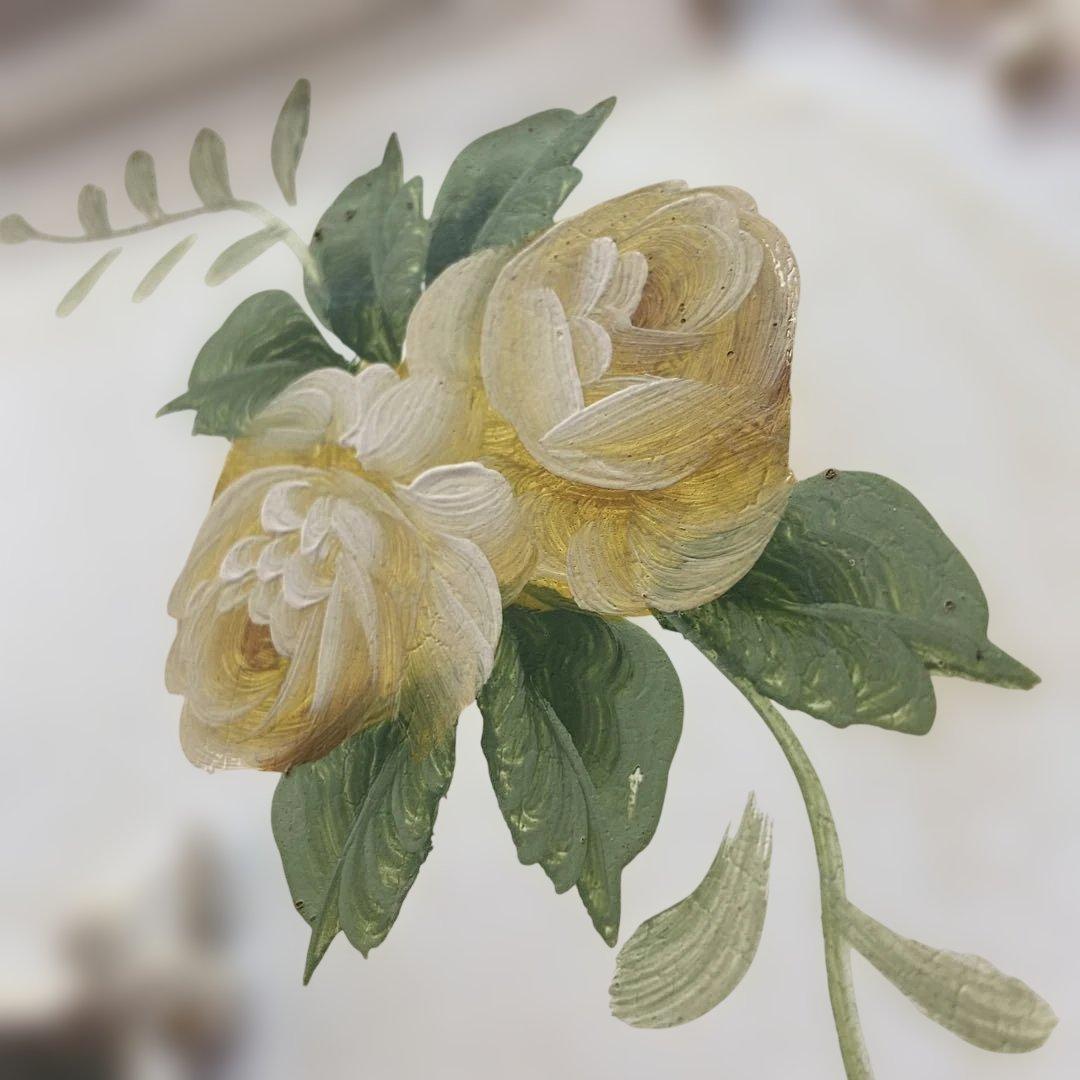 CC Lam　アンティーク　ロココ調　トールペイント　猫脚ガラスキャビネッ