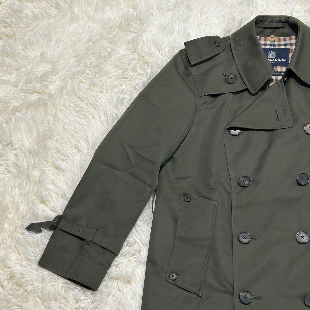 極美品　アクアスキュータム　ロンドン　ハウスチェック　トレンチコート　ライナー