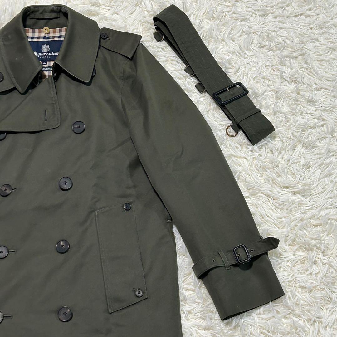 極美品　アクアスキュータム　ロンドン　ハウスチェック　トレンチコート　ライナー