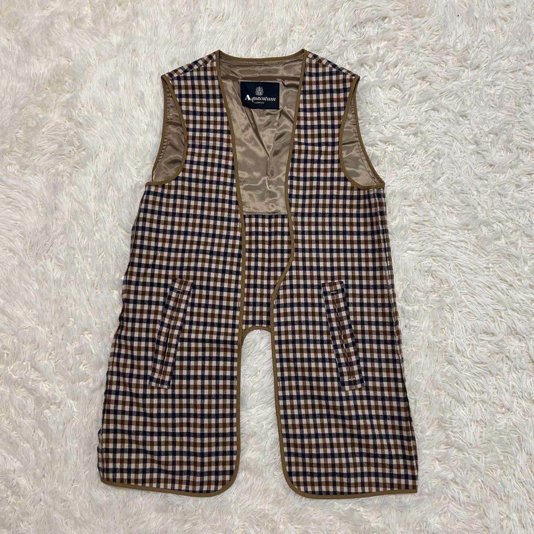 極美品　アクアスキュータム　ロンドン　ハウスチェック　トレンチコート　ライナー