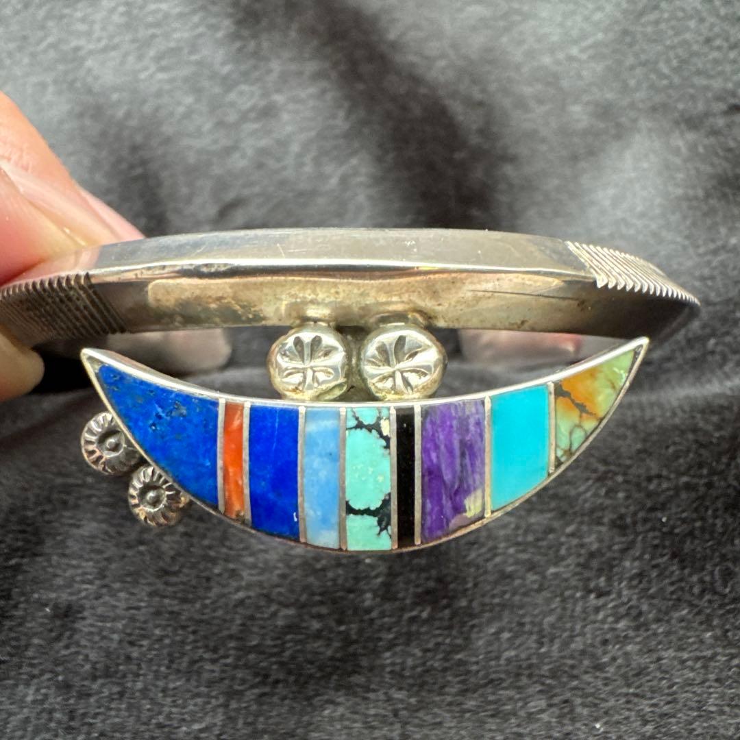 ズニ族　シルバー 多色ストーンインレイ バングル