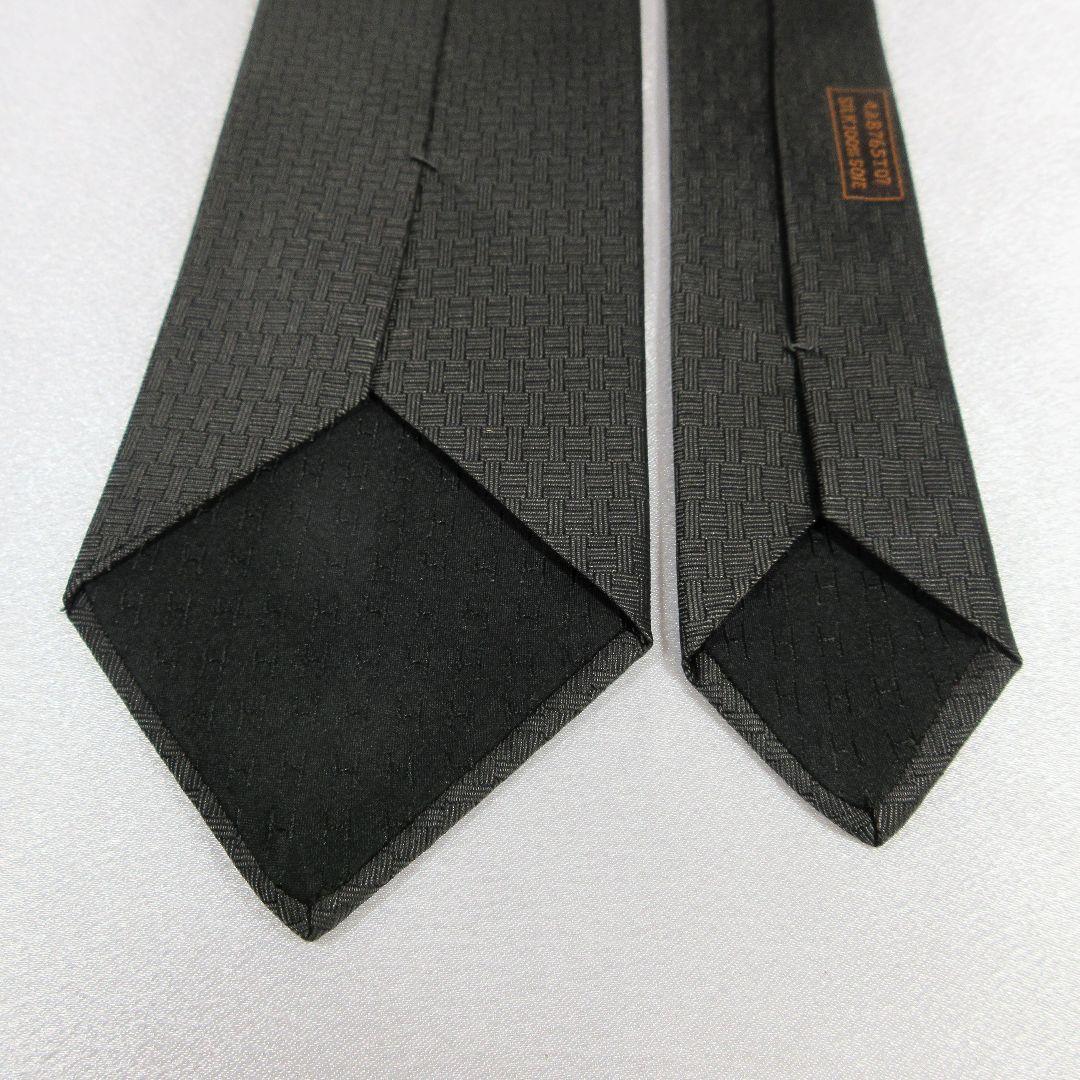 エルメス　H織り　ファソネ　トランプ　グレー　ネクタイ