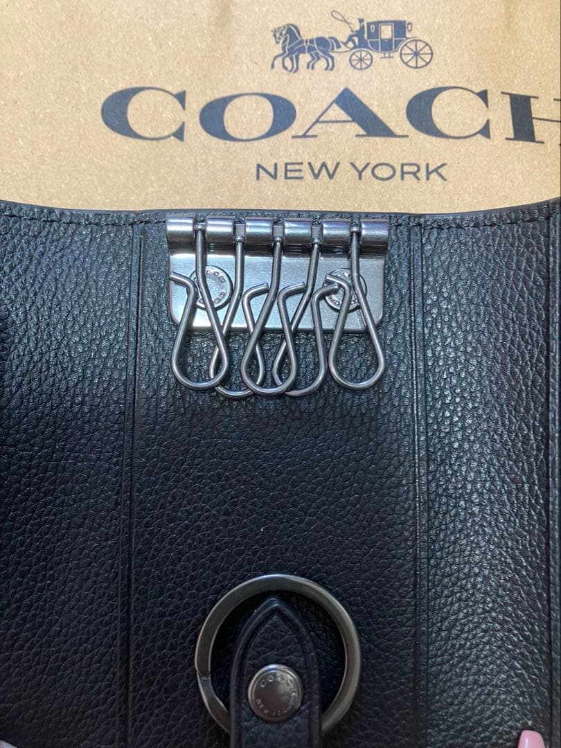 COACH レザーキーケース　ブラック