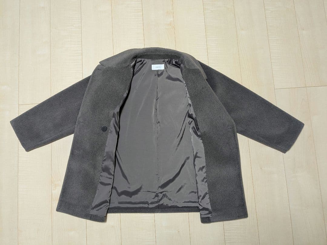 GLOBALWORK 軽やかストレッチ襟2WAYミドルコート Sサイズ ブラウン