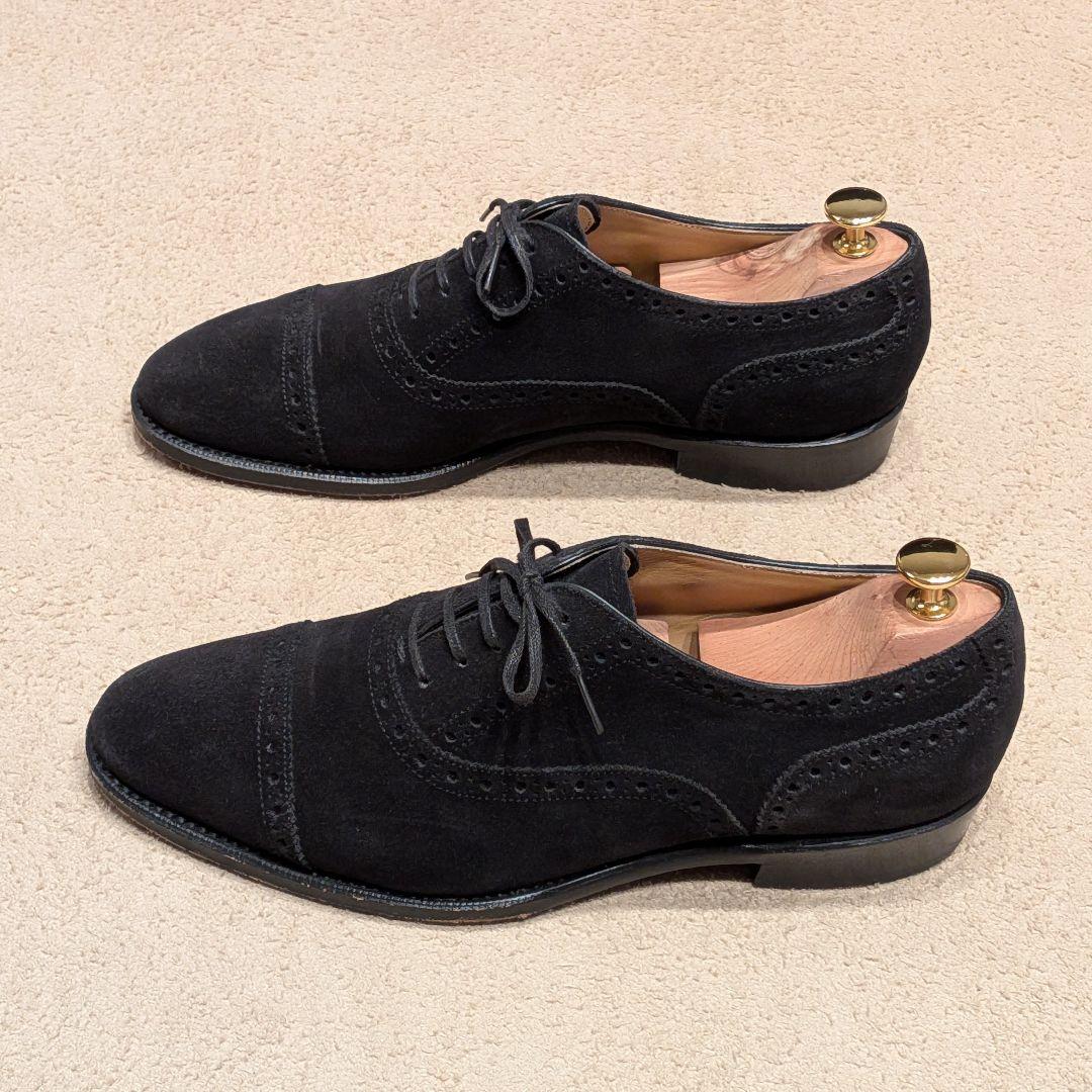 美品 RAYMAR クォーターブローグ 8 26cm スエード ブラック 黒