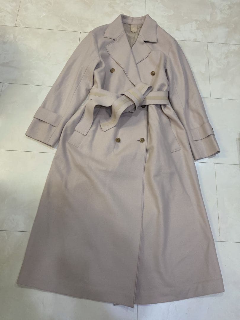 アルアバイル☆ウールトレンチロングコート2未使用ピンクベージュ系