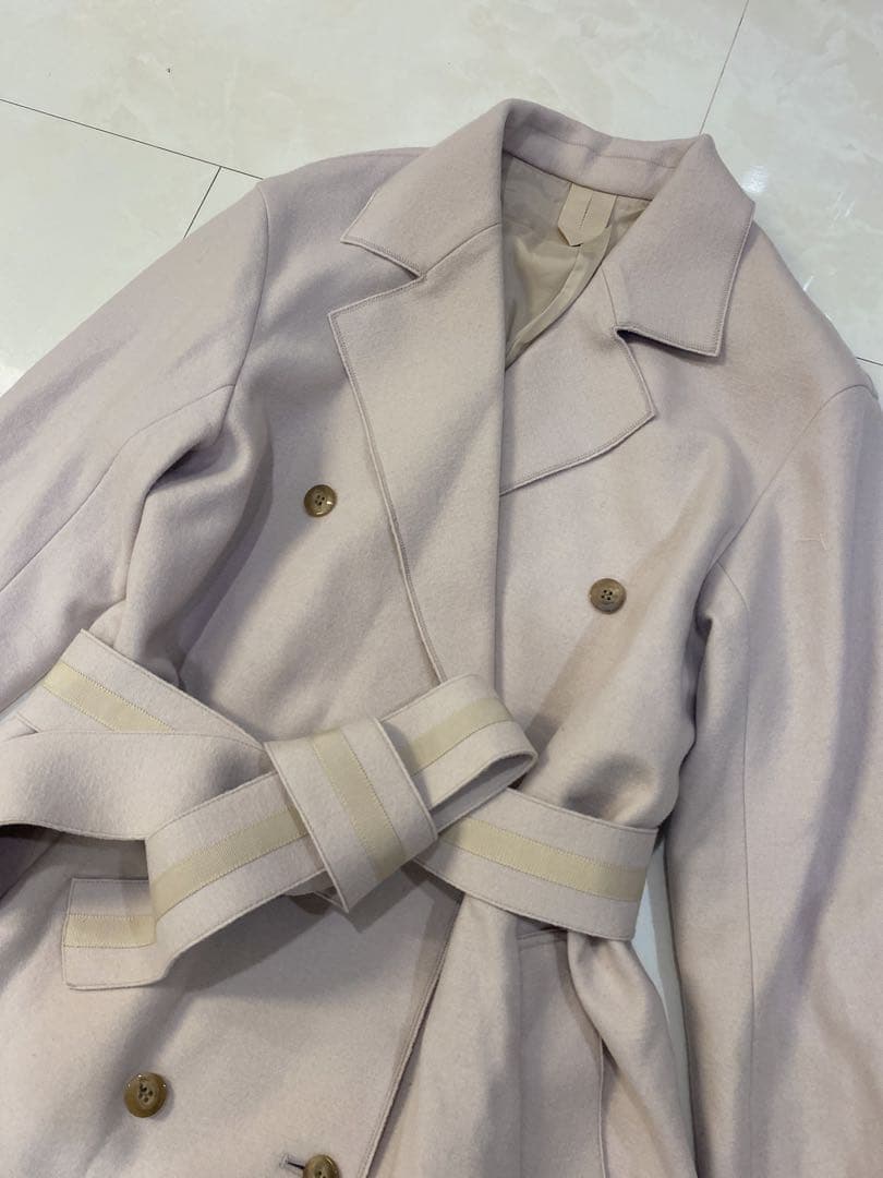 アルアバイル☆ウールトレンチロングコート2未使用ピンクベージュ系