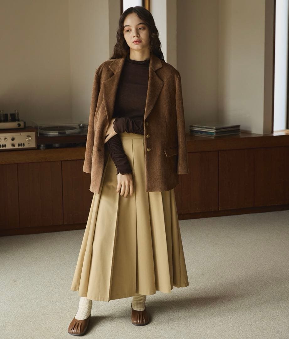 【新品】OLUN きりまる　ルーズベーシックモールジャケット　ブラウン　S