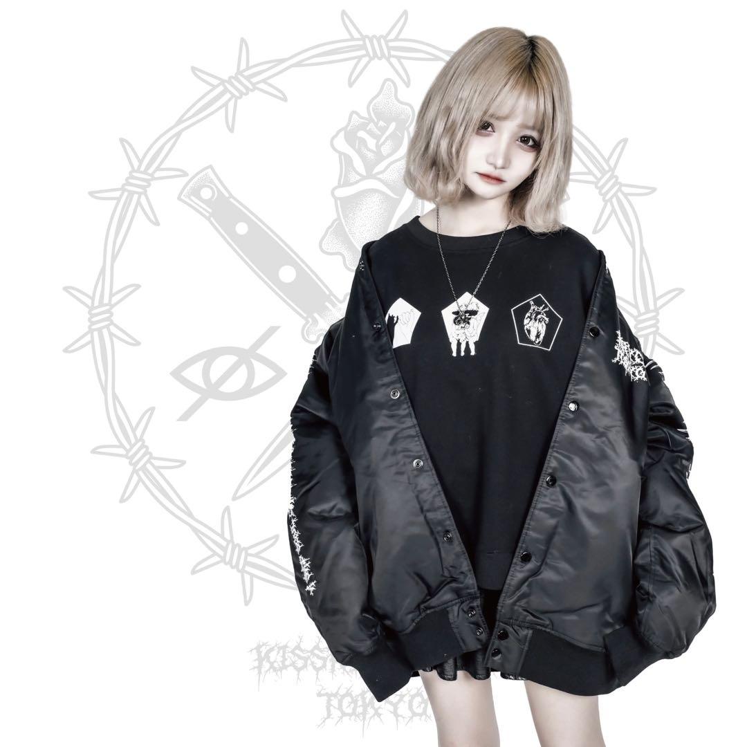 KRY CLOTHING DAEKI BIGサイズ中綿スタジャン ブラック L