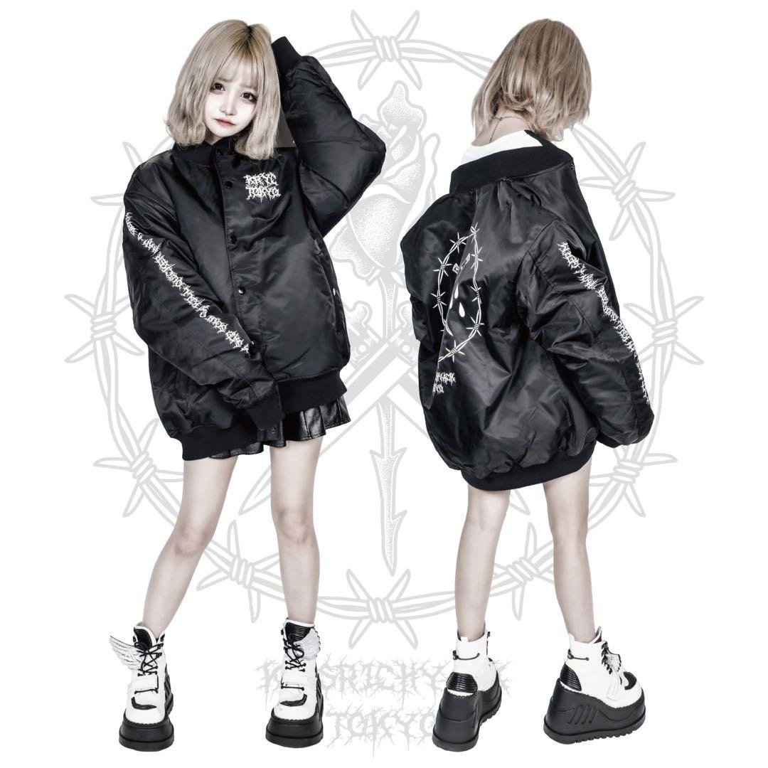 KRY CLOTHING DAEKI BIGサイズ中綿スタジャン ブラック L