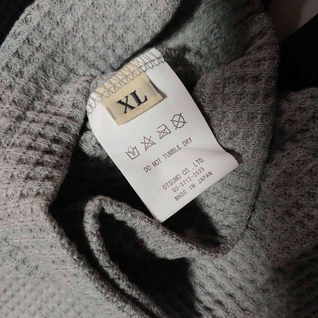 HUMAN MADE サーマル長袖カットソー ブラック/グレー XL