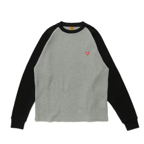 HUMAN MADE サーマル長袖カットソー ブラック/グレー XL