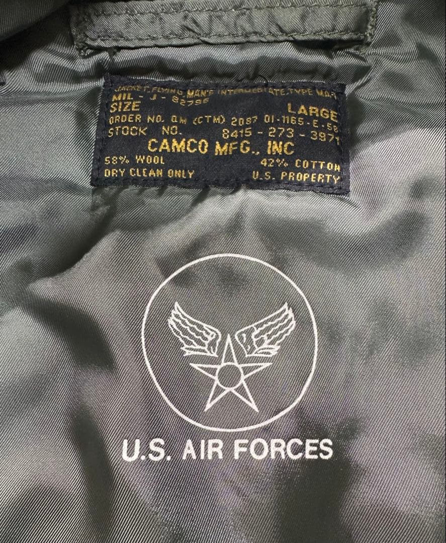 週末最終値下げ50s MA-1リプロダクト CAMCO USA L