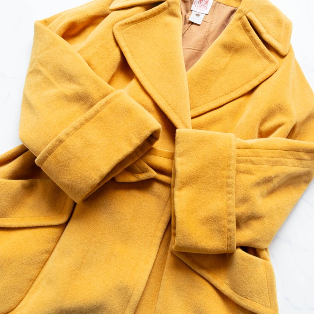 【LOEWE】ロエベ　ベルテッドコート　アンゴラ　カシゴラ　イエロー