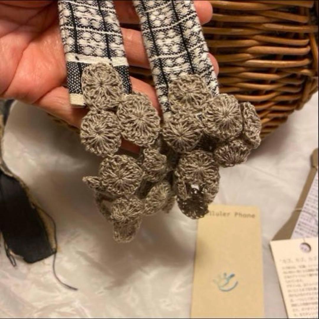 エバゴス×ウサギ プゥ トワ 限定 紅藤 シェニール織りパッチワーク カゴバッグ