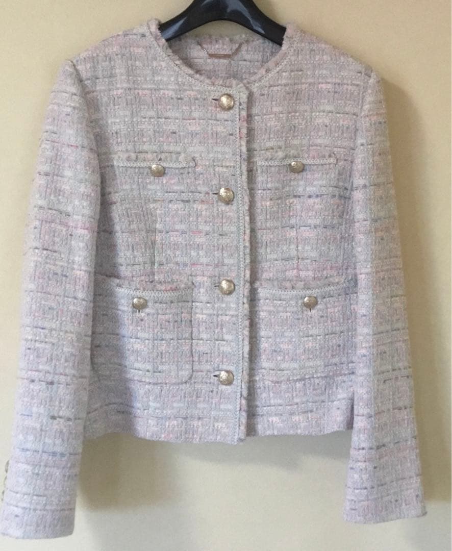 未使用品　CELFORD ノーカラーツイードジャケット 38サイズ
