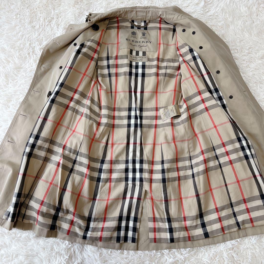 《美品》バーバリー トレンチコート サンドリンガム メガチェック ベージュ